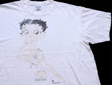 画像1: 90s BETTY BOOP ベティ ブープ コットンTシャツ ボロ 白 (1)