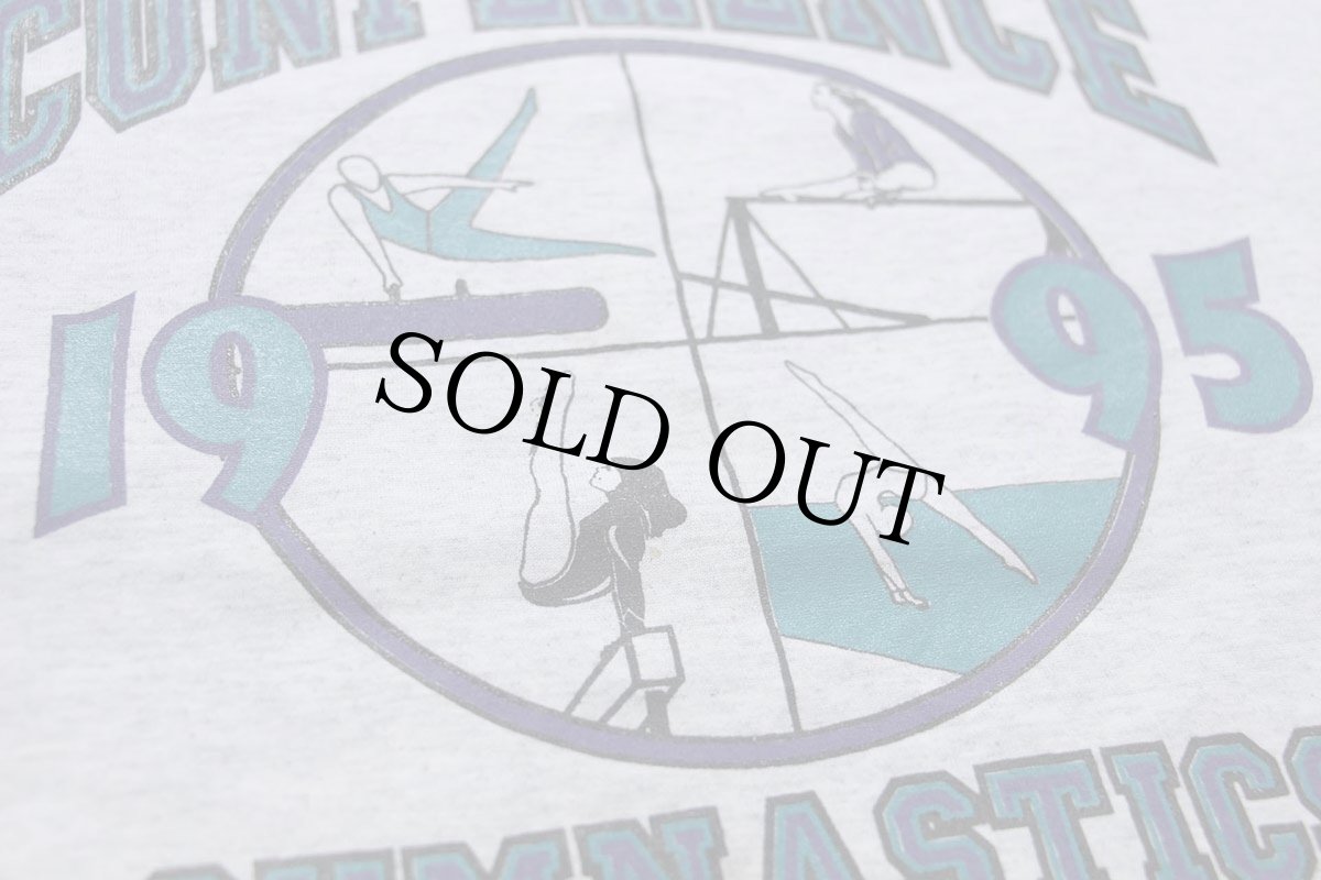 画像4: 90s USA製 RUSSELLラッセル CONFERENCE GYMNASTICS SPOONER FOOTBALL YMCA テストプリント Tシャツ 杢ライトグレー L (4)