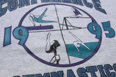 画像4: 90s USA製 RUSSELLラッセル CONFERENCE GYMNASTICS SPOONER FOOTBALL YMCA テストプリント Tシャツ 杢ライトグレー L (4)