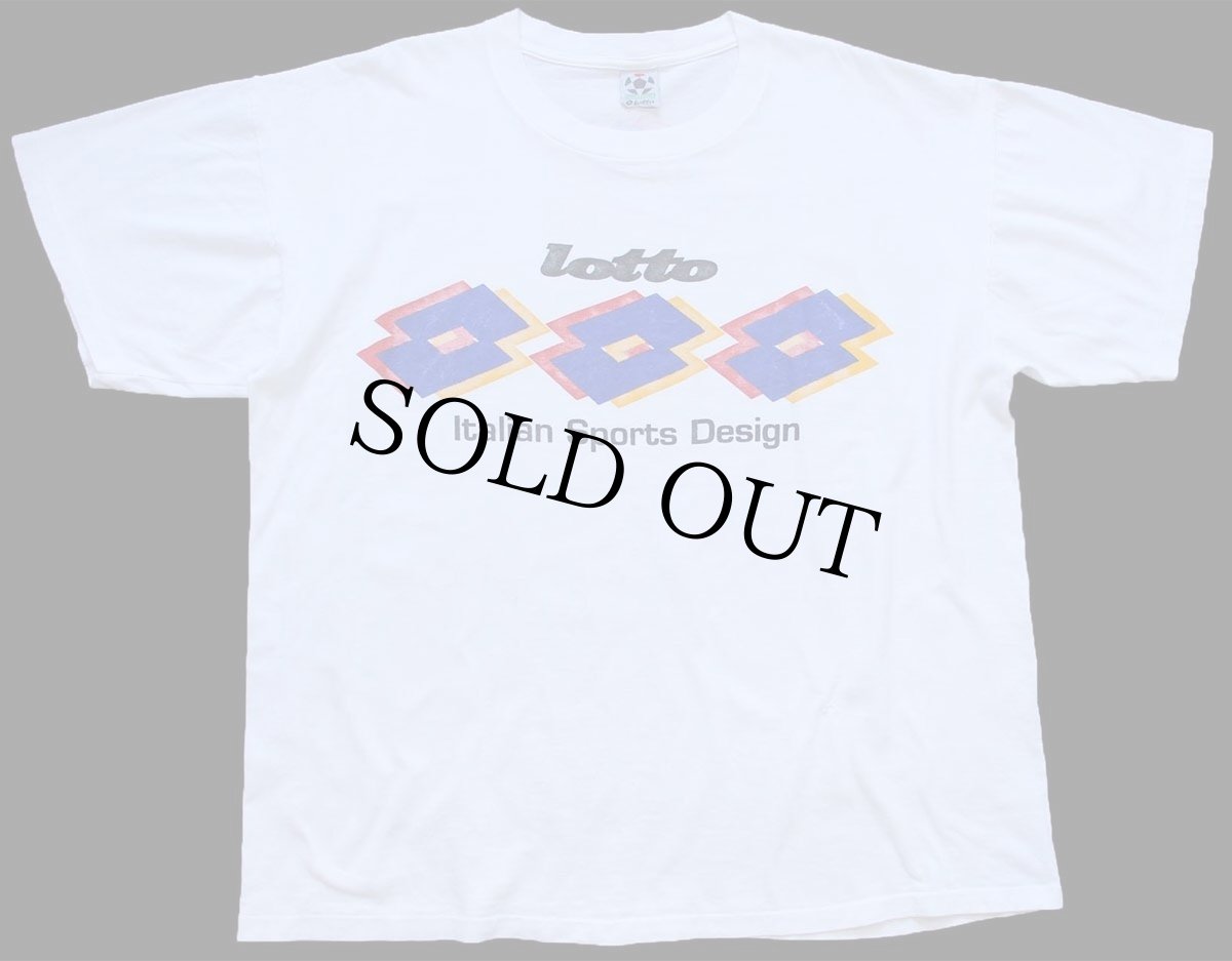 画像2: 90s USA製 Lottoロット Italian Sports Design ロゴ コットンTシャツ 白 XL (2)