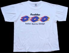 画像2: 90s USA製 Lottoロット Italian Sports Design ロゴ コットンTシャツ 白 XL (2)