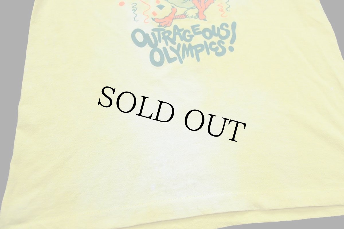 画像6: 90s USA製 I Survived SYCAMORE'S OUTRAGEOUS OLYMPICS! チキン イラスト ブリーチ Tシャツ 黄 L (6)