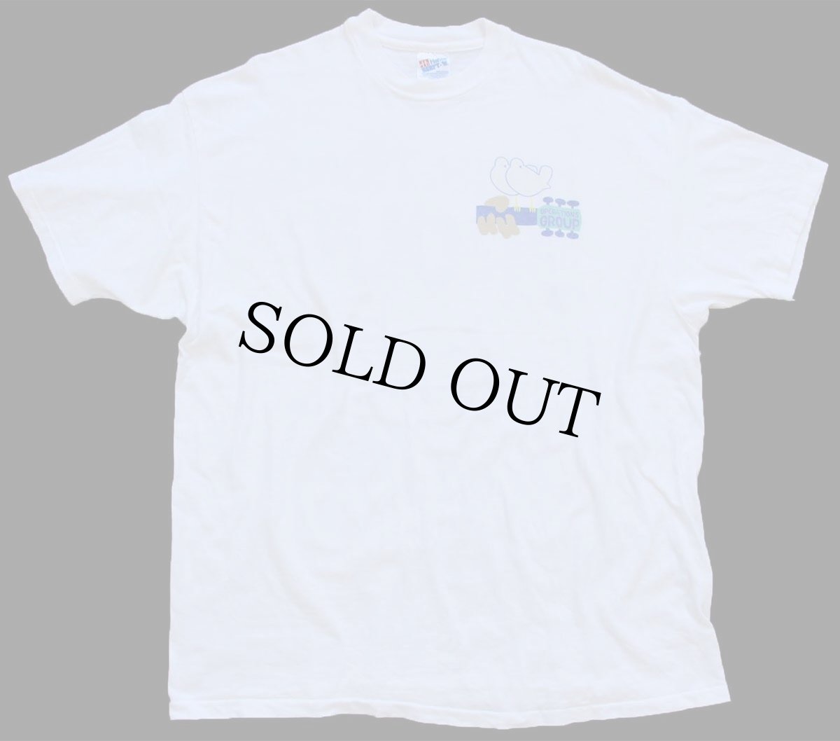 画像2: 90s USA製 Hanes OPERATIONS GROUP WOODSTOCKウッドストック パロディ 両面プリント コットンTシャツ 白 XL (2)