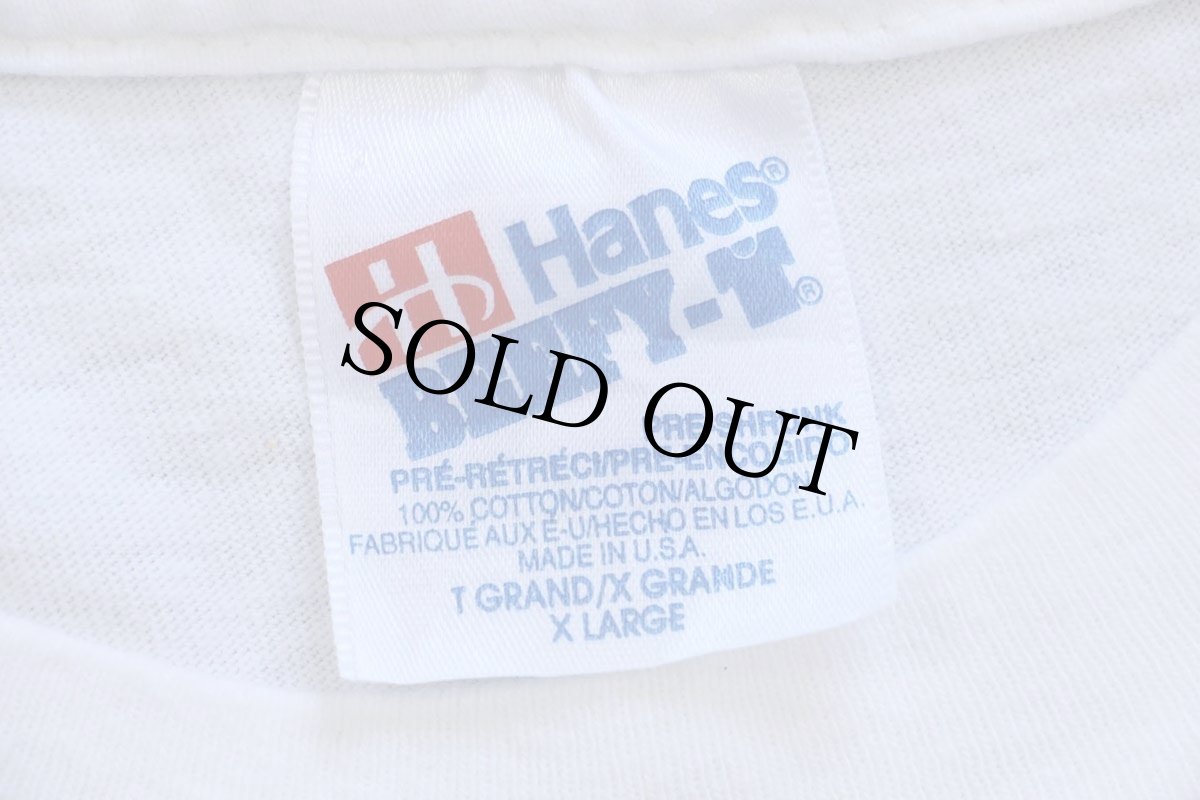 画像5: 90s USA製 Hanes OPERATIONS GROUP WOODSTOCKウッドストック パロディ 両面プリント コットンTシャツ 白 XL (5)