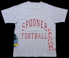 画像2: 90s USA製 RUSSELLラッセル CONFERENCE GYMNASTICS SPOONER FOOTBALL YMCA テストプリント Tシャツ 杢ライトグレー L (2)