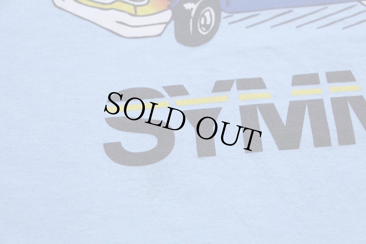 画像4: 90s EMC SYMMETRIX エコノライン バン フレイムス 星条旗 両面プリント Tシャツ 水色 XL (4)