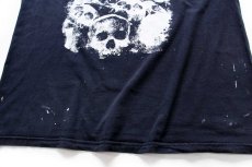 画像5: 00s BELLA MORTE ペンキ飛び スカル コットン バンドTシャツ 黒 XL (5)