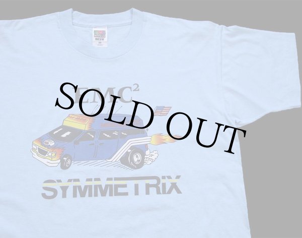 90s EMC SYMMETRIX エコノライン バン フレイムス 星条旗 両面プリント 
