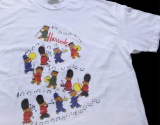画像1: 90s Harrods マーチングバンド コットンTシャツ 白 XL (1)