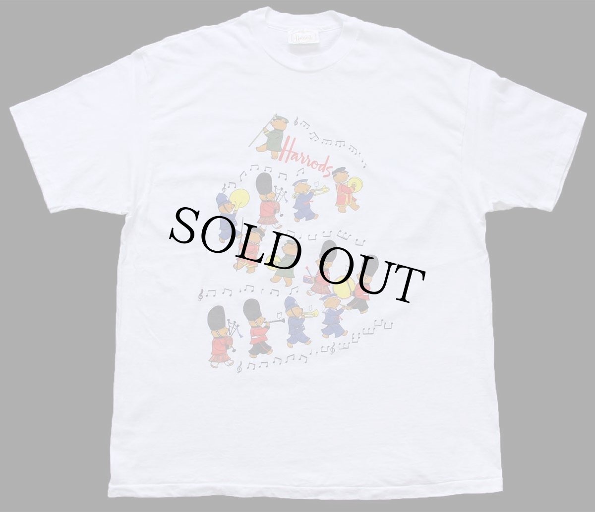 画像2: 90s Harrods マーチングバンド コットンTシャツ 白 XL (2)