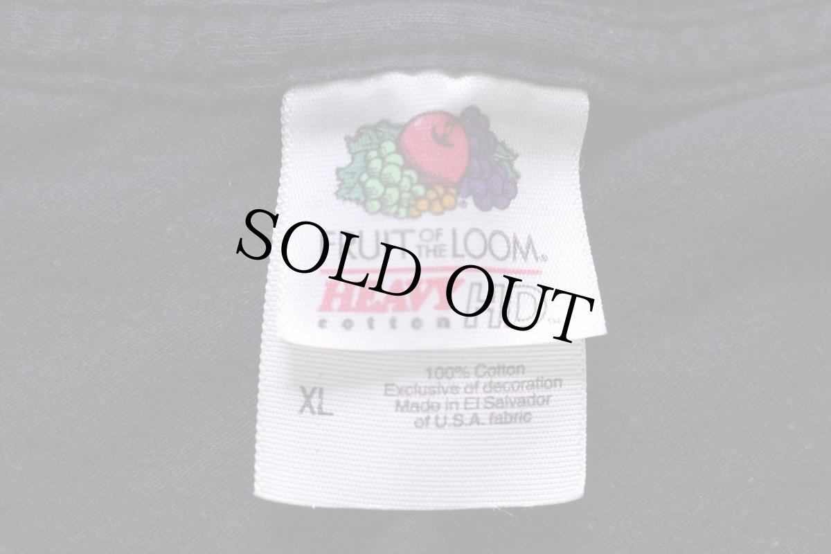 画像4: 00s BELLA MORTE ペンキ飛び スカル コットン バンドTシャツ 黒 XL (4)