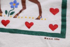 画像5: 90s USA製 MY HEART IS IN ALASKA アニマル ハート ツリー フラワー アート コットンTシャツ 生成り XL (5)