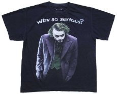 画像2: he Dark Knight JOKER ダークナイト ジョーカー why so serious? コットンTシャツ 黒 L★BATMANバットマン (2)