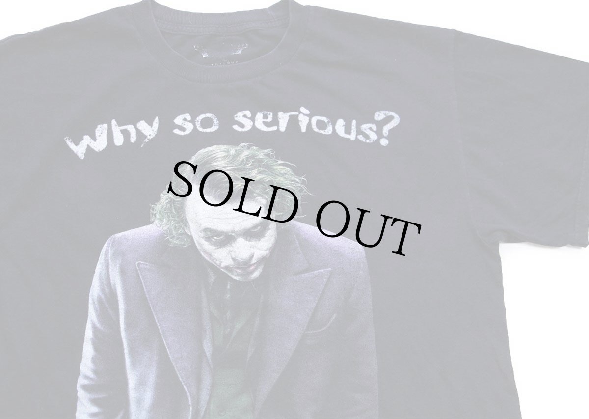 画像1: The Dark Knight JOKER ダークナイト ジョーカー why so serious? コットンTシャツ 黒 L★BATMANバットマン (1)