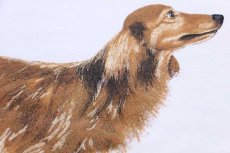 画像5: 90s USA製 WOLFGANG フェルトプリント ダックスフンド ドッグ アート Tシャツ 白 XL (5)