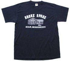 画像2: 00s BROKE SPOKE KILN, MISSISSIPPI レベルフラッグ 両面プリント Tシャツ 黒 L (2)