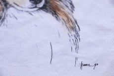画像4: 90s USA製 Sheltie シェットランド シープドッグ アート Tシャツ 白 L (4)