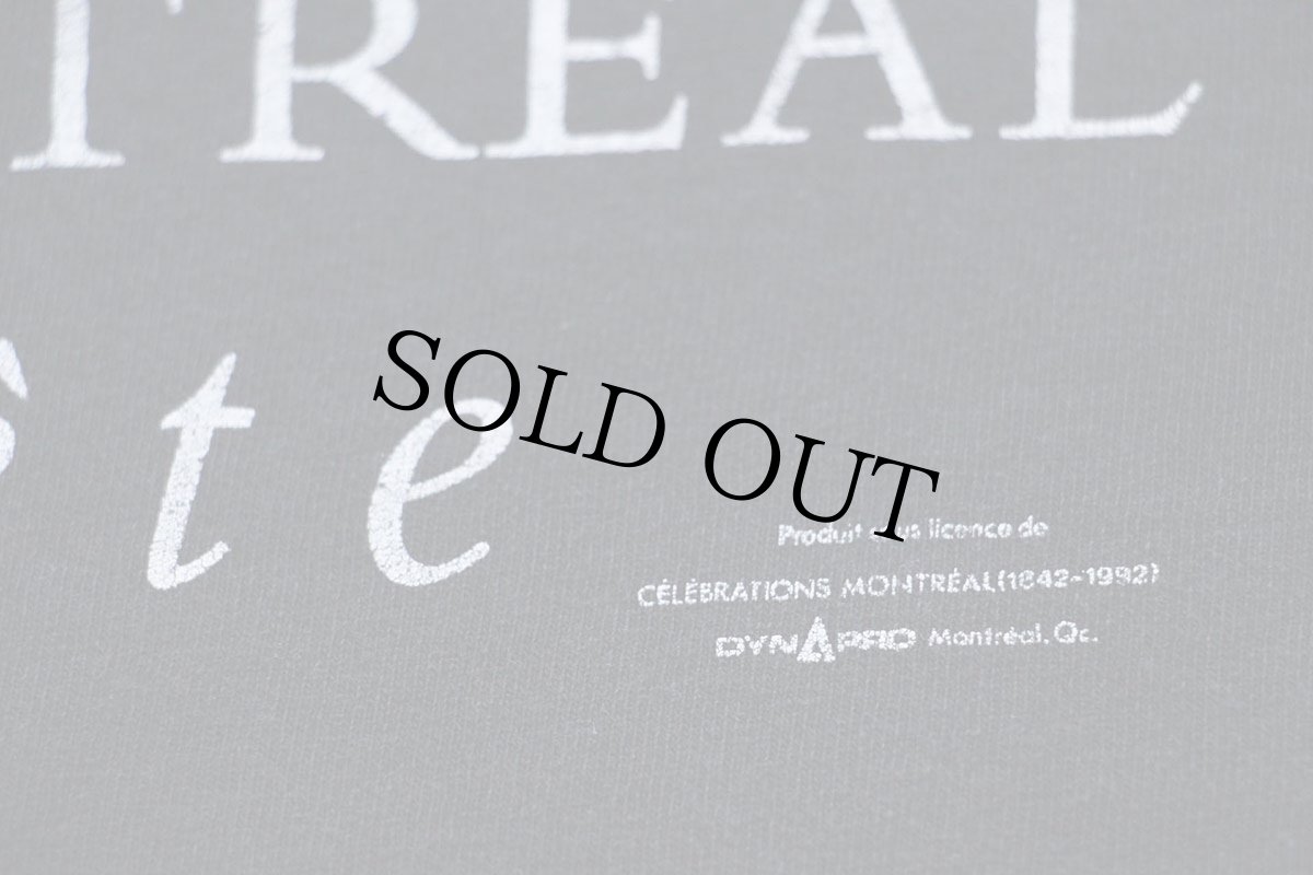 画像4: 90s カナダ製 350 ANS MONTREAL fete アート コットンTシャツ 黒 フェード XL (4)