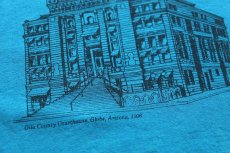 画像4: 90s USA製 Hanes Gila County Courthouse, Globe, Arizona, 1906 Tシャツ 青 XL (4)