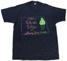 画像2: 90s USA製 I had a Whirl Whip in Stanley North Dakota ソフトクリーム 蛍光プリント Tシャツ 黒 XL (2)