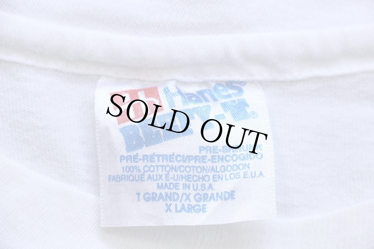 画像5: 90s USA製 Hanes T2 バスケットボール 84 ナンバリング 両面プリント コットンTシャツ 白 XL (5)