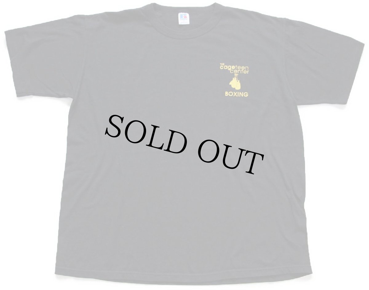 画像2: 80s USA製 RUSSELLラッセル THE cageteen center BOXING Tシャツ 黒 XL (2)