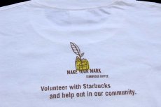 画像5: デッドストック★00s STARBUCKS COFFEE スターバックス コーヒー ロゴ 両面プリント コットンTシャツ 白 XL★A (5)