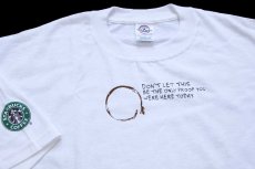 画像4: デッドストック★00s STARBUCKS COFFEE スターバックス コーヒー ロゴ 両面プリント コットンTシャツ 白 XL★A (4)