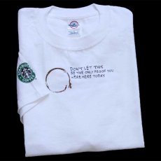 画像1: デッドストック★00s STARBUCKS COFFEE スターバックス コーヒー ロゴ 両面プリント コットンTシャツ 白 XL★A (1)