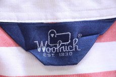 画像4: 80s Woolrichウールリッチ ストライプ 半袖 コットンシャツ 薄赤×白 (4)