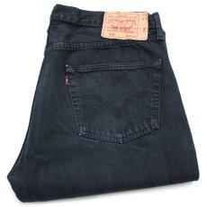 画像1: Levi'sリーバイス 501 後染め ブラック デニムパンツ w38★SDP3043 (1)