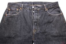画像4: Levi'sリーバイス 501 ペンキ飛び カットオフ 先染め ブラック デニムパンツ w38★SDP3271 (4)