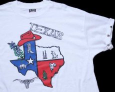 画像1: 90s USA製 TEXAS LINE DANCERS 両面プリント スタッズ カスタム Tシャツ 白 XL (1)