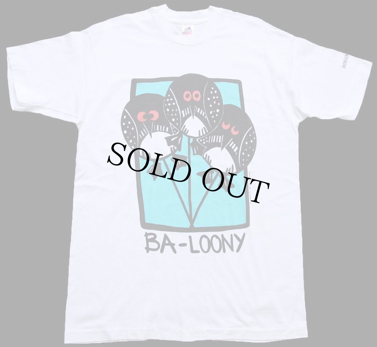 画像2: 90s USA製 BA-LOONY SHORE ACRES RESORT アート 染み込みプリント コットンTシャツ 白 L (2)