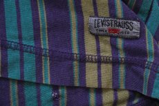 画像5: 90s Levi'sリーバイス ランダムストライプ ヘンリーネック コットン 長袖Tシャツ L (5)