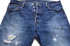 画像4: メキシコ製 Levi'sリーバイス 501 ペンキ飛び&ダメージ デニムパンツ ヒゲ w38 L30★SDP3354 (4)