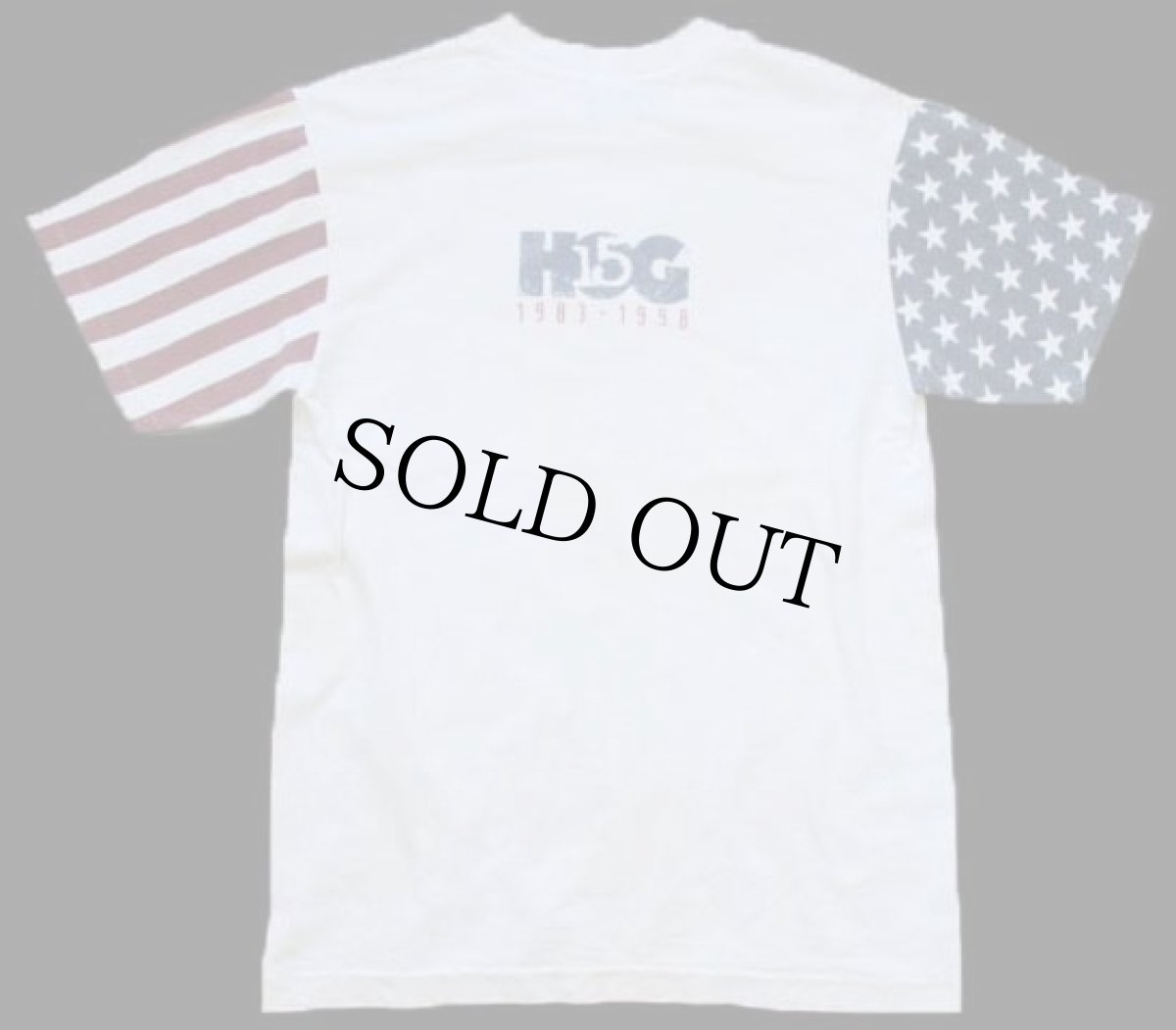 画像3: 90s USA製 HOG HARLEY OWNERS GROUP 15周年 ハーレー ダビッドソン 星条旗柄 切り替え ダメージ コットンTシャツ 生成り M (3)