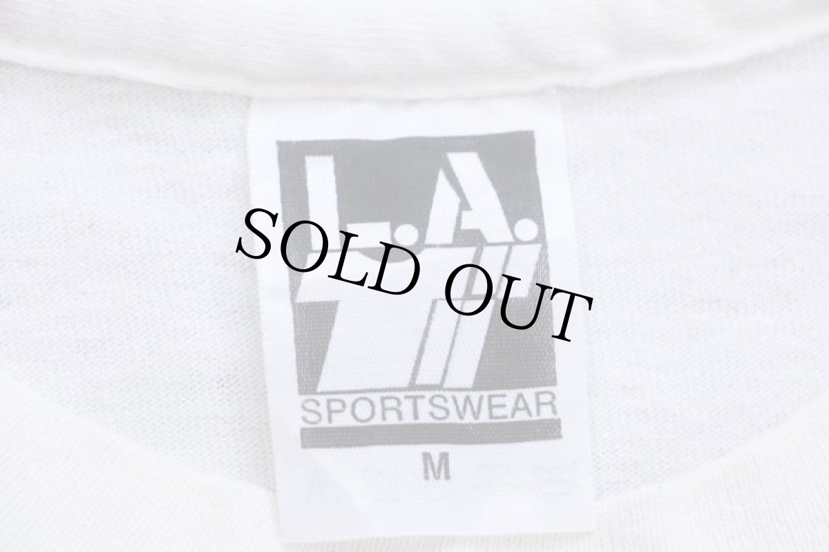 画像4: 90s USA製 HOG HARLEY OWNERS GROUP 15周年 ハーレー ダビッドソン 星条旗柄 切り替え ダメージ コットンTシャツ 生成り M (4)