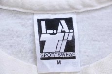 画像4: 90s USA製 HOG HARLEY OWNERS GROUP 15周年 ハーレー ダビッドソン 星条旗柄 切り替え ダメージ コットンTシャツ 生成り M (4)