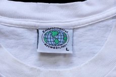 画像5: 90s USA製 ''THE SHALLOWS'' フィッシング クロコダイル アート 両面プリント コットンTシャツ 白 L (5)