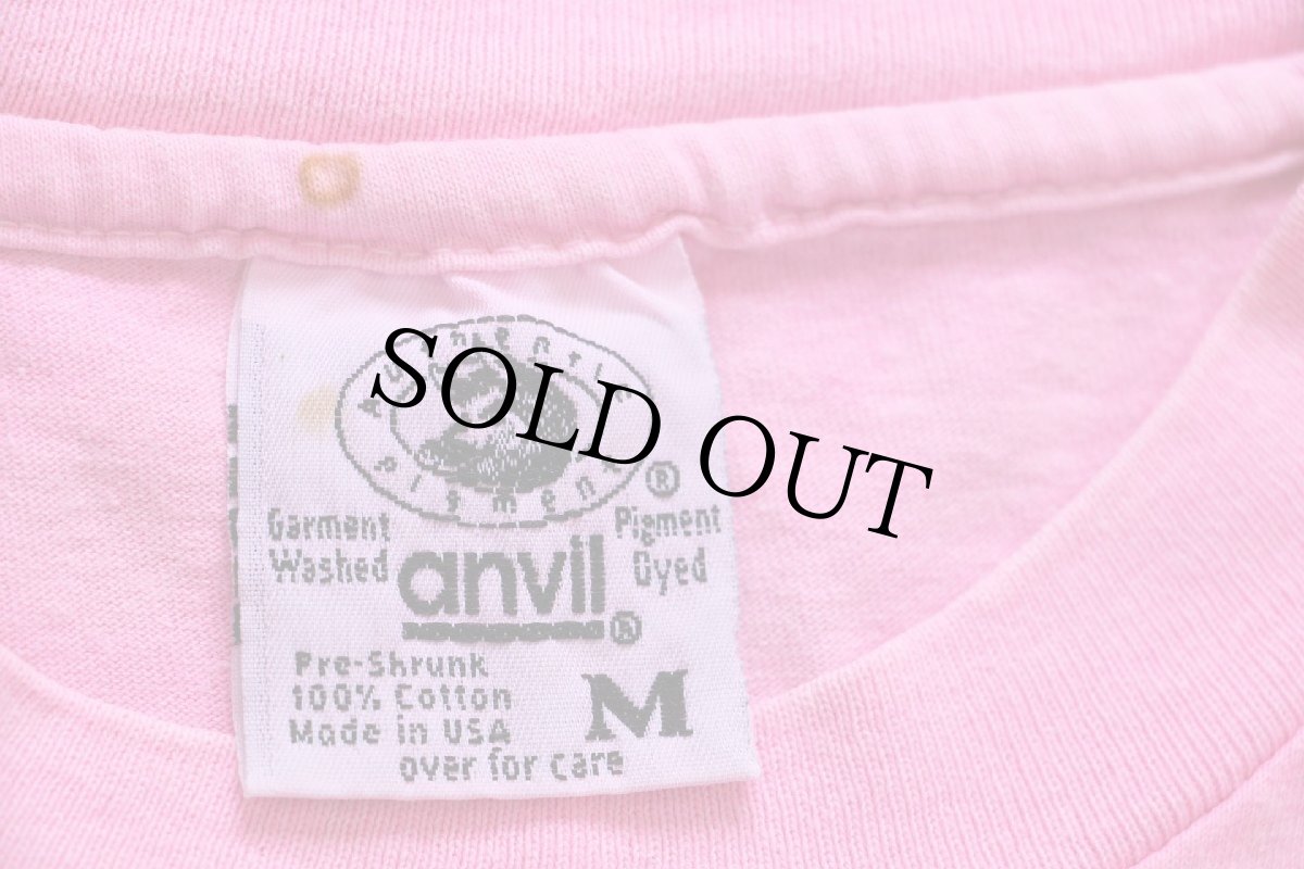 画像4: 90s USA製 DELTA AIR LINES ロゴ ピグメントダイ コットンTシャツ ピンク M (4)