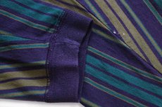 画像6: 90s Levi'sリーバイス ランダムストライプ ヘンリーネック コットン 長袖Tシャツ L (6)