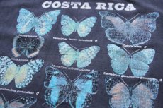 画像4: 90s COSTA RICA バタフライ コットンTシャツ 黒 フェード (4)