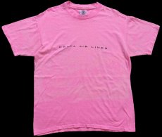 画像2: 90s USA製 DELTA AIR LINES ロゴ ピグメントダイ コットンTシャツ ピンク M (2)