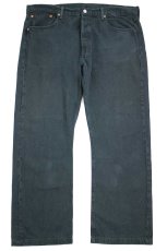 画像2: メキシコ製 Levi'sリーバイス 501 後染め ブラック デニムパンツ フェード w38★SDP3244 (2)