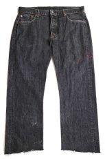 画像2: Levi'sリーバイス 501 ペンキ飛び カットオフ 先染め ブラック デニムパンツ w38★SDP3271 (2)