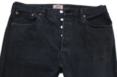 画像4: Levi'sリーバイス 501 後染め ブラック デニムパンツ カスタム w38★SDP3046 (4)