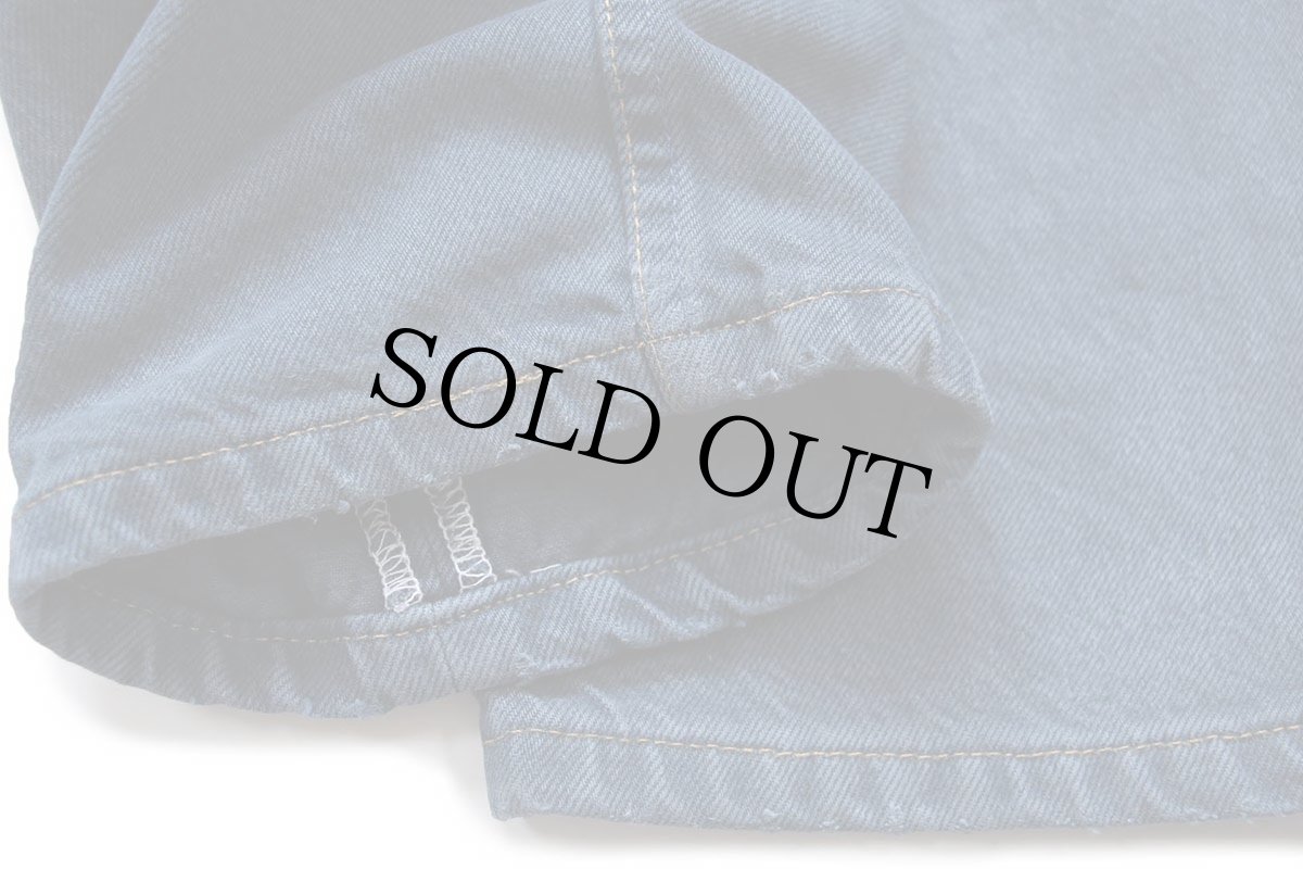 画像10: 90s USA製 Levi'sリーバイス 501 後染め カラーデニムパンツ 紺 W32 (10)