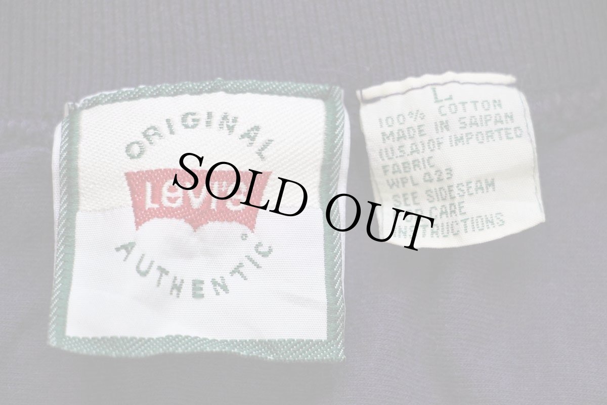 画像4: 90s Levi'sリーバイス ランダムストライプ ヘンリーネック コットン 長袖Tシャツ L (4)