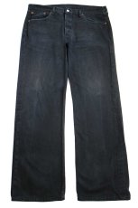 画像2: Levi'sリーバイス 501 後染め ブラック デニムパンツ w38★SDP3043 (2)
